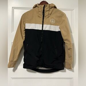 H&M Kids Colorblock Raincoat in Tan, White & Black